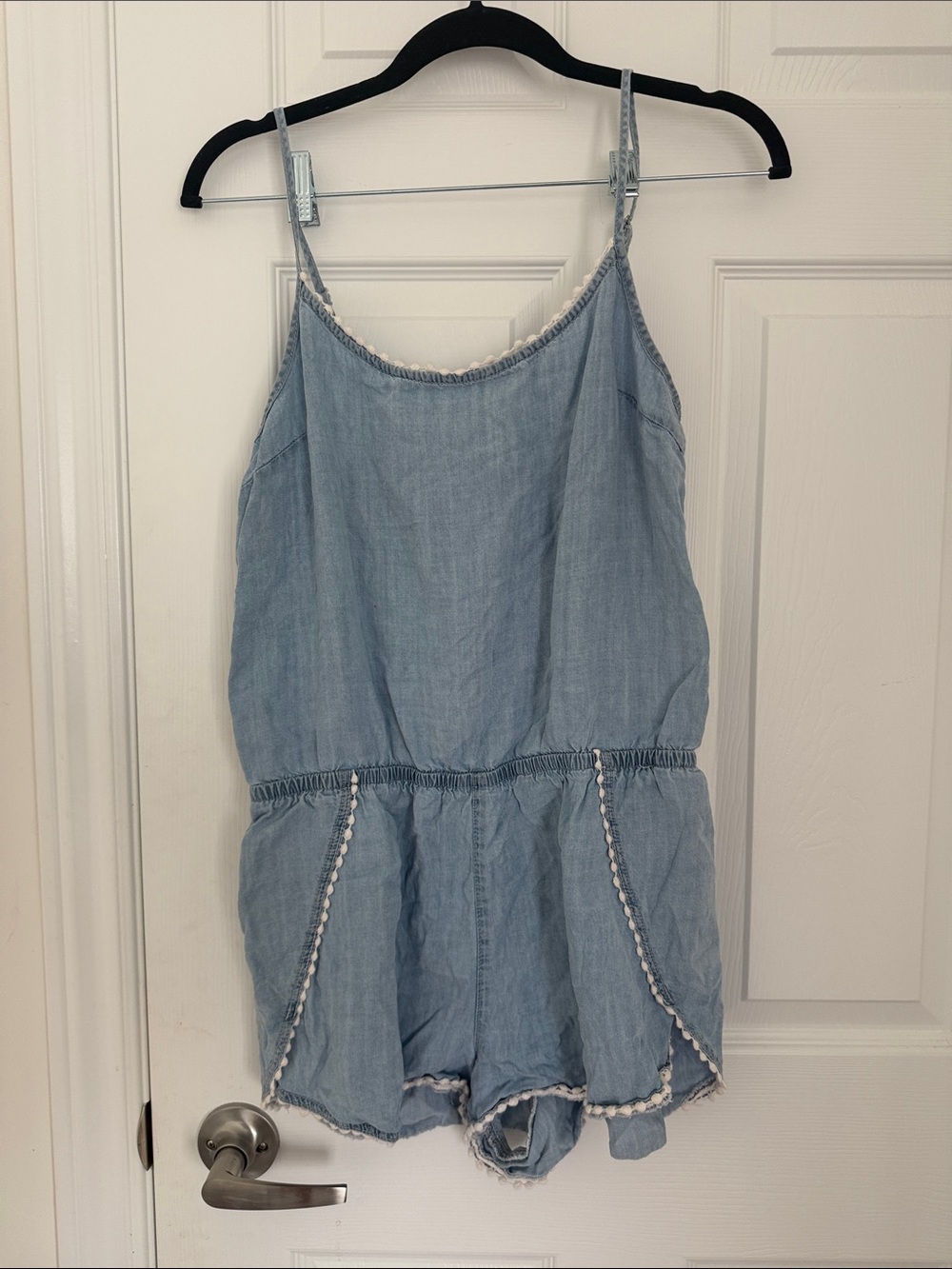 Garage Light Blue Chambray Romper